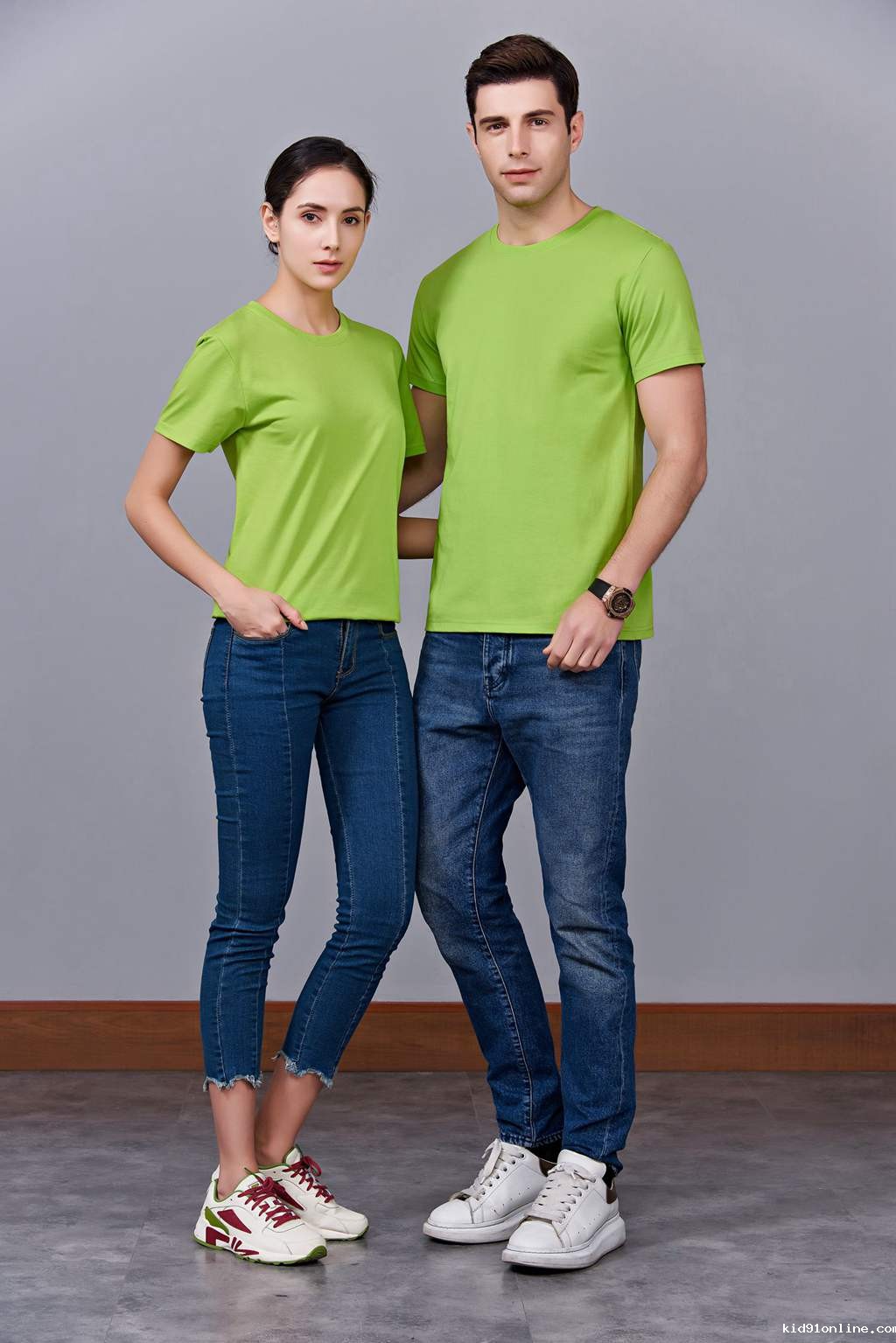 毕业创意校服班服文化衫定制加工LOGO绣秀印花款 澳大利亚棉200G长短袖文化衫 果绿色
