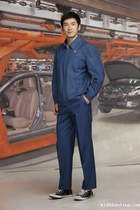 工服定制 耐磨工作服男士 深蓝色长袖工作服