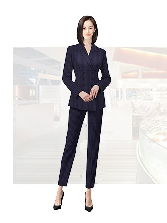 竖条纹女士职业西服春秋季时尚大气伟德betvlctor登录注册